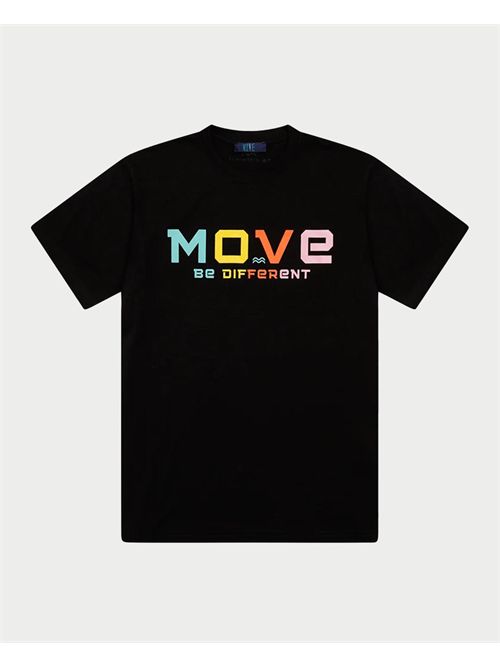 Black Move T-shirt with contrasting logo print MOVE | TS PRINTNERO